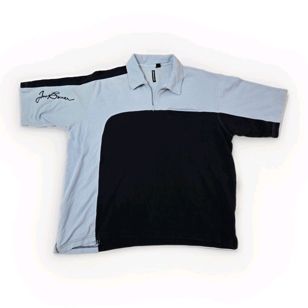 Joe Boxer Quarter Zip‎ Polo Shirt Men's Sz XL Blue Retro Streetwear VTG Y2K 90s